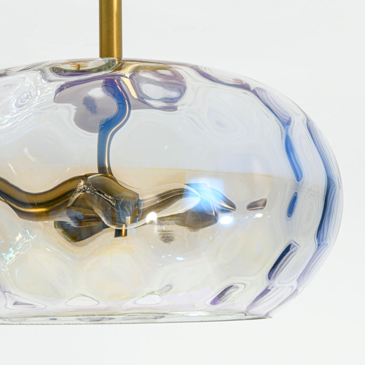 Brillara 1-Light lridescent Water Ripple Glass Semi-Flush Mount Light (12") Brightelier