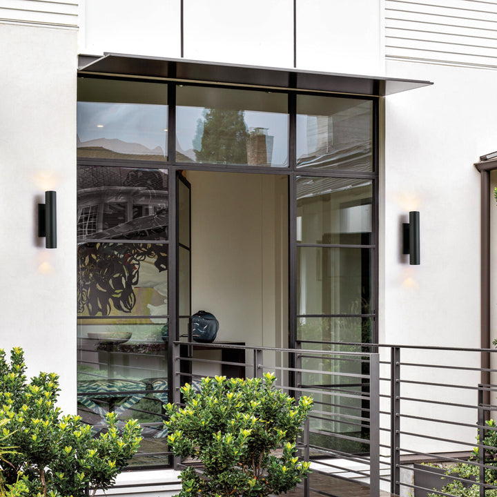 Tivora 1-Light Dimmable Aluminum LED Modern Cylindrical Outdoor Wall Sconce (15") Brightelier