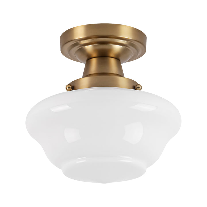 Terrana 1-Light Opal Modern Modern Semi-Flush Mount (12") Brightelier