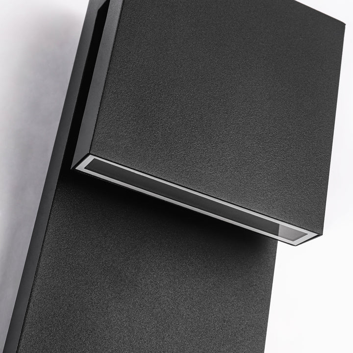 Velenta 2-Light Dimmable LED Modern Layered Block Outdoor Wall Sconce (14"） My Store