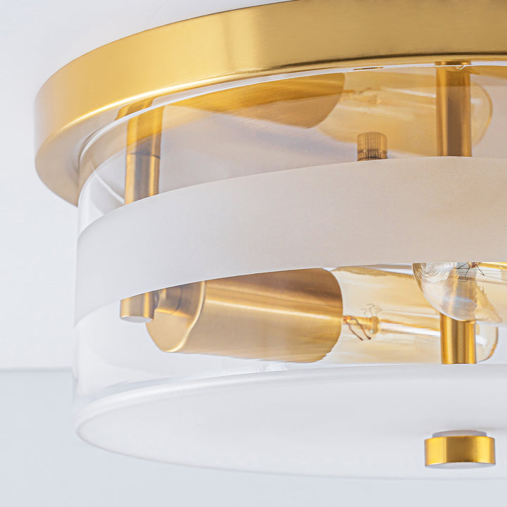 Lumisca 2-Light Seeded Glass Modern Industrial Ceiling Light (11") Brightelier