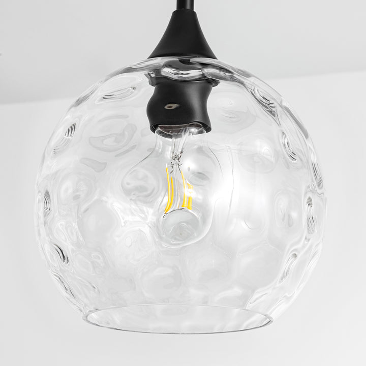 Noctura 3-Light Linear Clear Textured Glass Modern Pendant (39") My Store