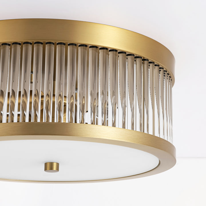 Zylla 3-Light Dimmable Glass Transitional Drum Flush Mount (12") My Store