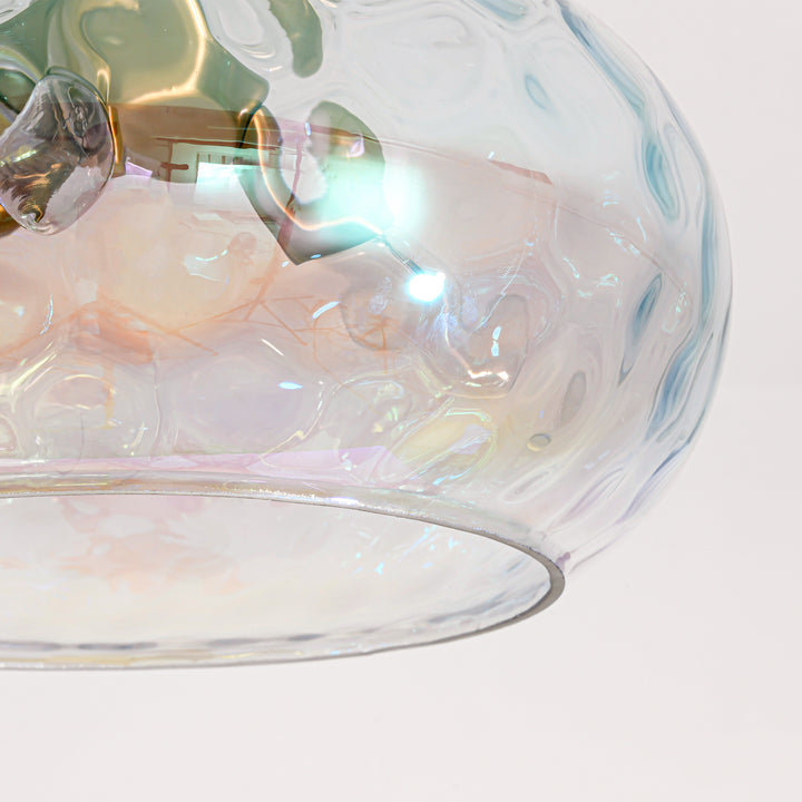 Brillara 1-Light lridescent Water Ripple Glass Semi-Flush Mount Light (12") Brightelier