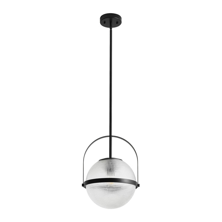 Brillara 1-Light Dimmable Grid Glass Minimalist Dome Pendant (9") Brightelier