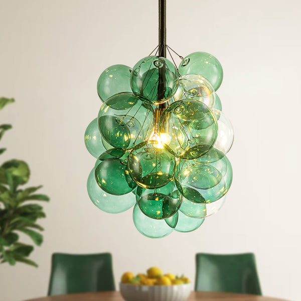 Clairorb 1-Light Cluster Glass Globe Bubble Glam Chandelier (18")