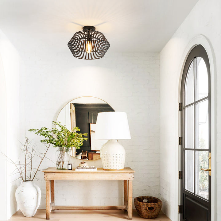 Arcluna 1-Light Dimmable Lantern Industrial Flush Mount (16") Brightelier