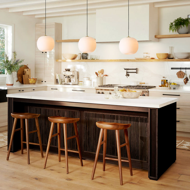 Veylin 1-Light Dimmable LED Opal Glass Farmhouse Shaded Pendant (12") My Store