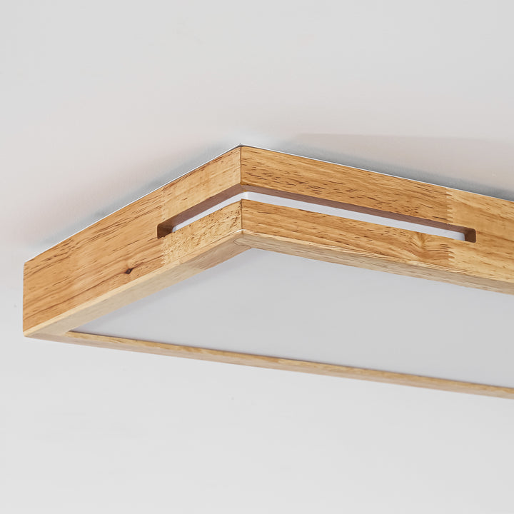 Lumisca LED Rectangle Wood Contemporary Flush Mount (47") Brightelier