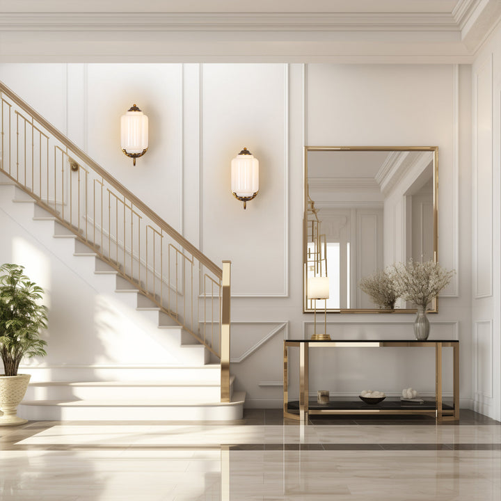 Tranquix 1-Light French Retro Copper Glass Wall Sconce (10") Brightelier