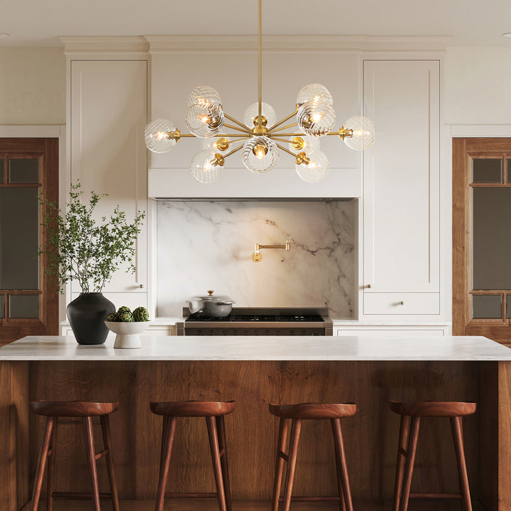 Cavoya 12-Light Dimmable Glass Modern Globe Sputnik Chandelier (33") Brightelier