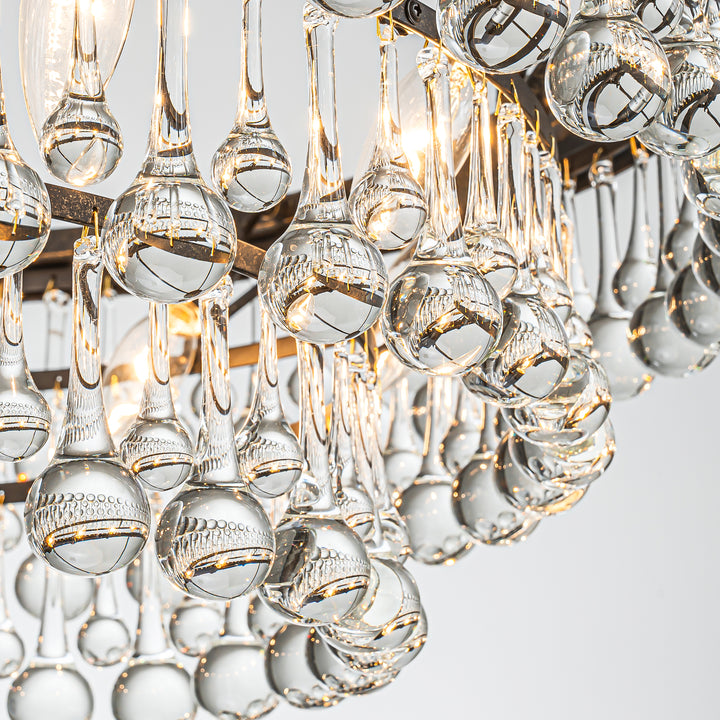 Faylux 10-Light 3-Tier Drum Crystal Mid-Century Modern Chandelier (32") Brightelier