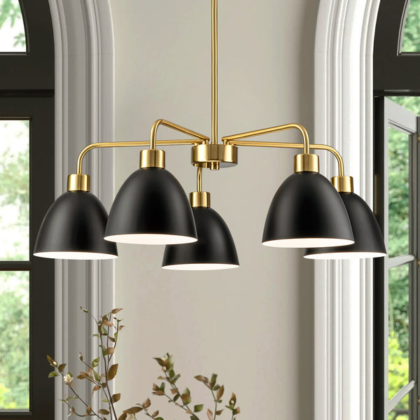 Avelon 5-Light Dimmable Industrial Shaded Chandelier (30")