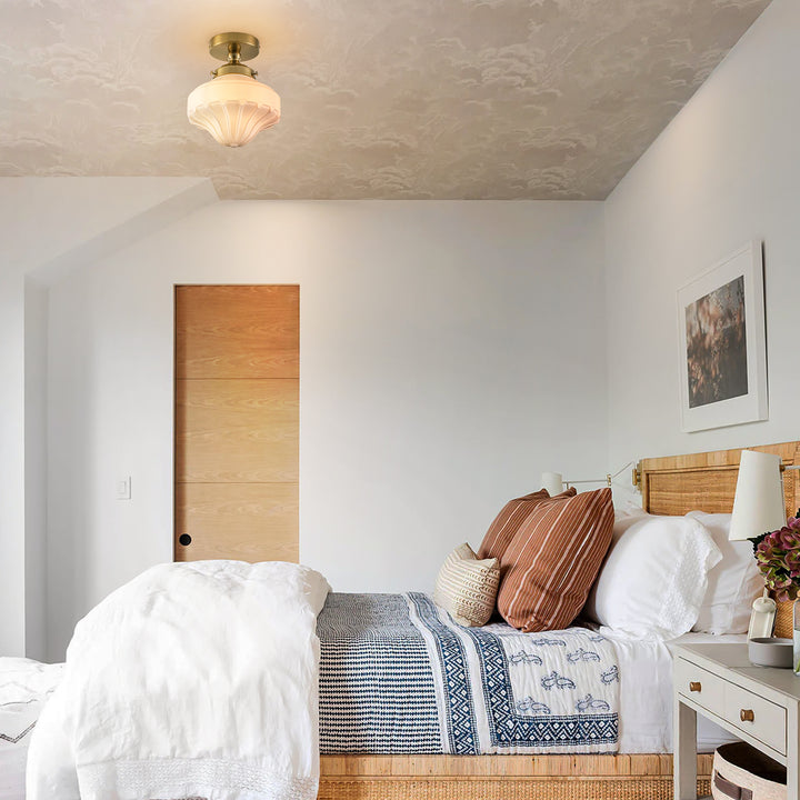 Terrana 1-Light lce-cream Semi-FlushMount Ceiling Light (9") Brightelier