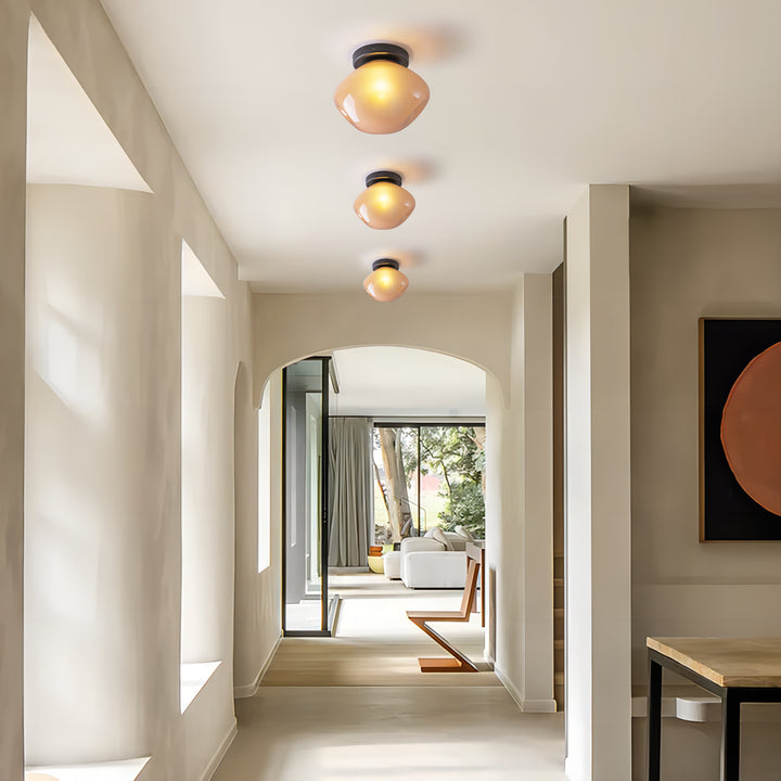 Hearthline 1-Light Unique Dimmable Modern Glass Shaded Wall/Ceiling Mounted Light (7") Brightelier