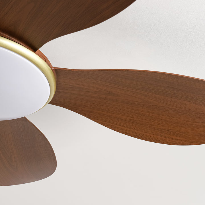 Stelo Dimmable LED Flush Mount Mid-Century Modern Large Ceiling Fan Light (51") Brightelier