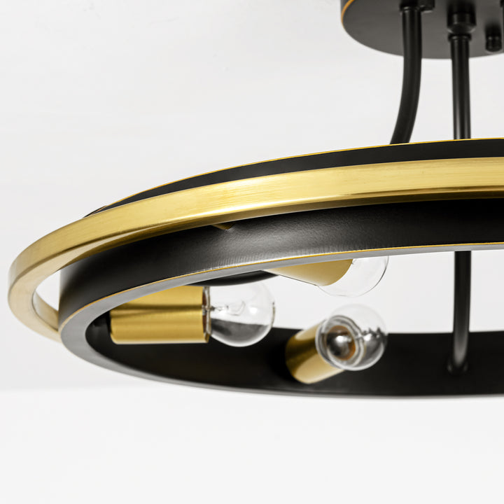 Brillara 6-Light Wagon Wheel Industrial Semi-Flush Mount Light (22") Brightelier