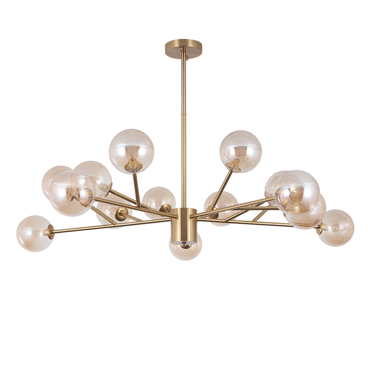 Veylin 15-Light Dimmable Glass Sputnik Modern Linear Chandelier (45") Brightelier