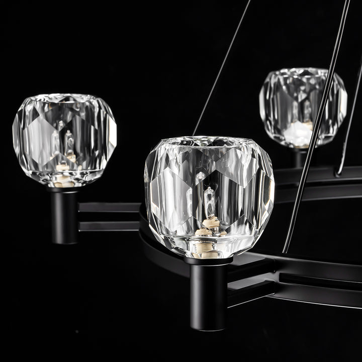 Dresqui 6-Light Dimmable Wheel Crystal Mid-Century Chandelier (35") Brightelier