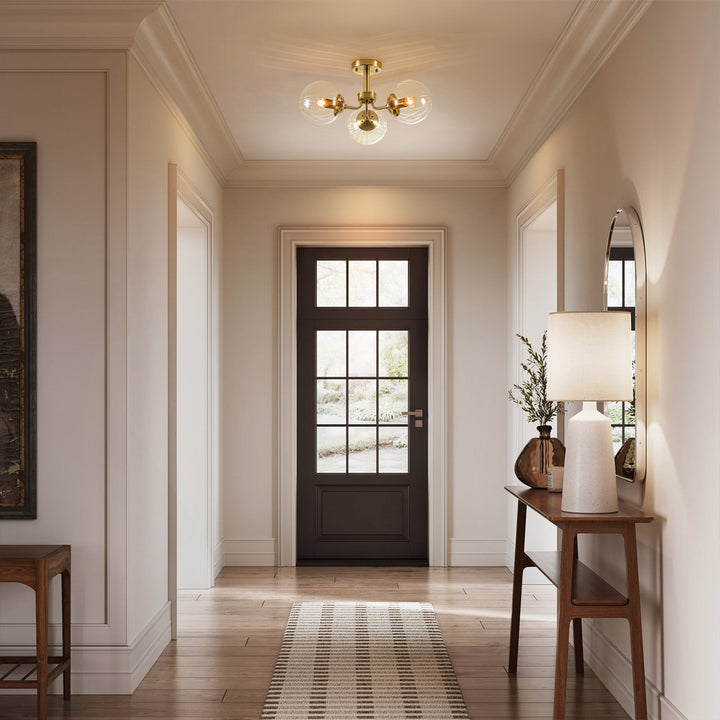 Soluma 3-Light Dimmable Glass Bubble Semi Flush Mount (23") My Store