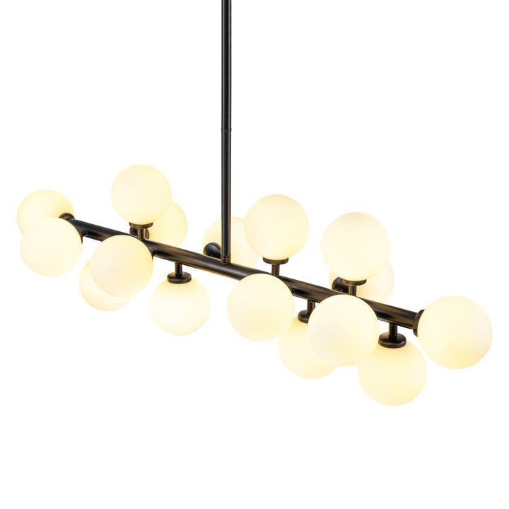 Zenvia 16-Light Kitchen Island Glass Bubble Modern Chandelier (35") Brightelier