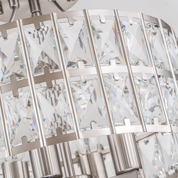 Brindlea 4-Light Dimmable Crystal Drum Glam Semi-Flush Mount (13") My Store