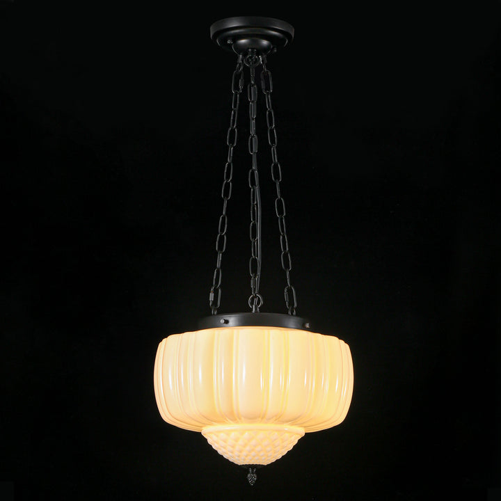 Axuvia 1-Light White Schoolhouse Traditional Pendant (15") Brightelier