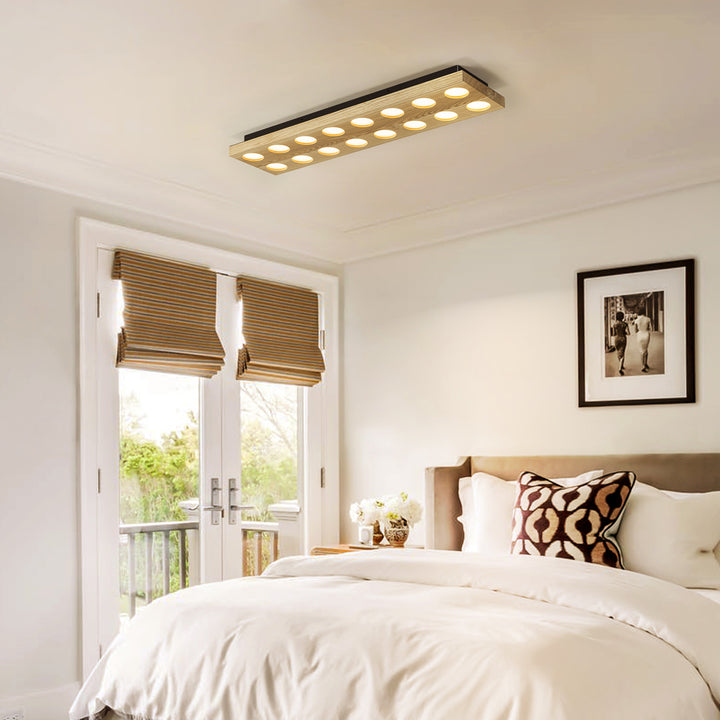 Lumisca Integrated LED Wood Rectangle Contemporary Flush Mount (31") Brightelier