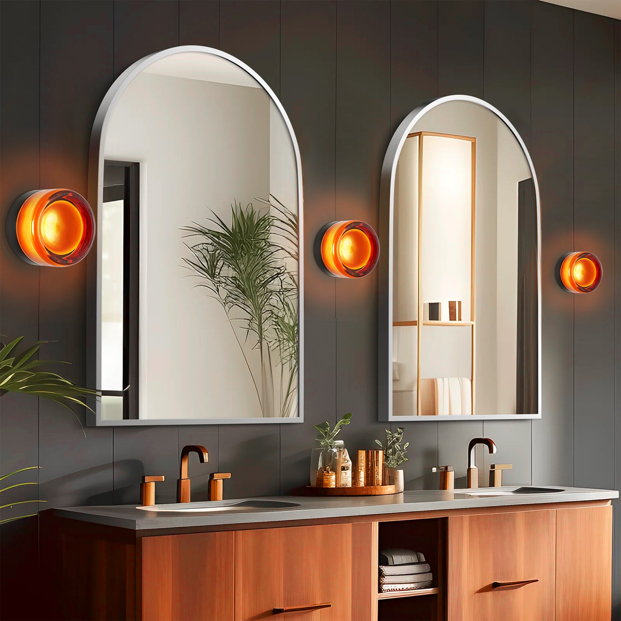 Auralux 1-Light Led Dimple Industrial Flush Mounted Sconce (4") Brightelier