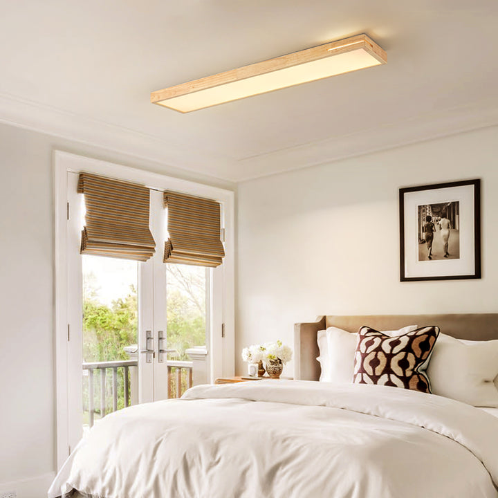 Lumisca LED Rectangle Wood Contemporary Flush Mount (47") Brightelier