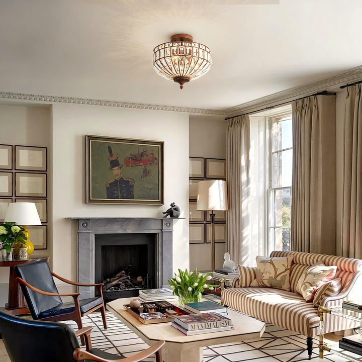 Lumisca 3-Light Dome Bowl Crystal Contemporary Semi-Flush Mount (16") My Store