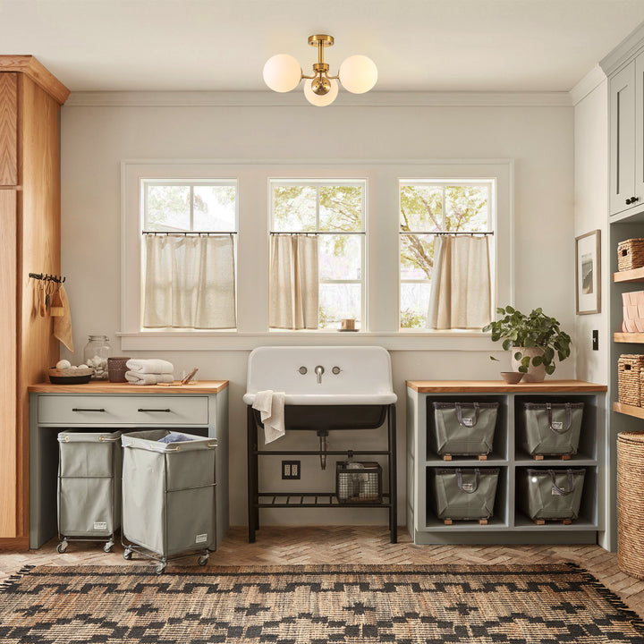 Soluma 3-Light Dimmable Glass Bubble Semi Flush Mount (23") My Store