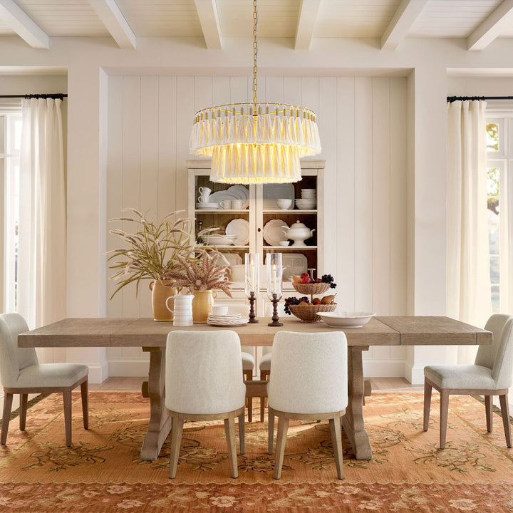 Brilune 6-Light Dimmable Fabric Bohemian Round Chandelier (23") My Store