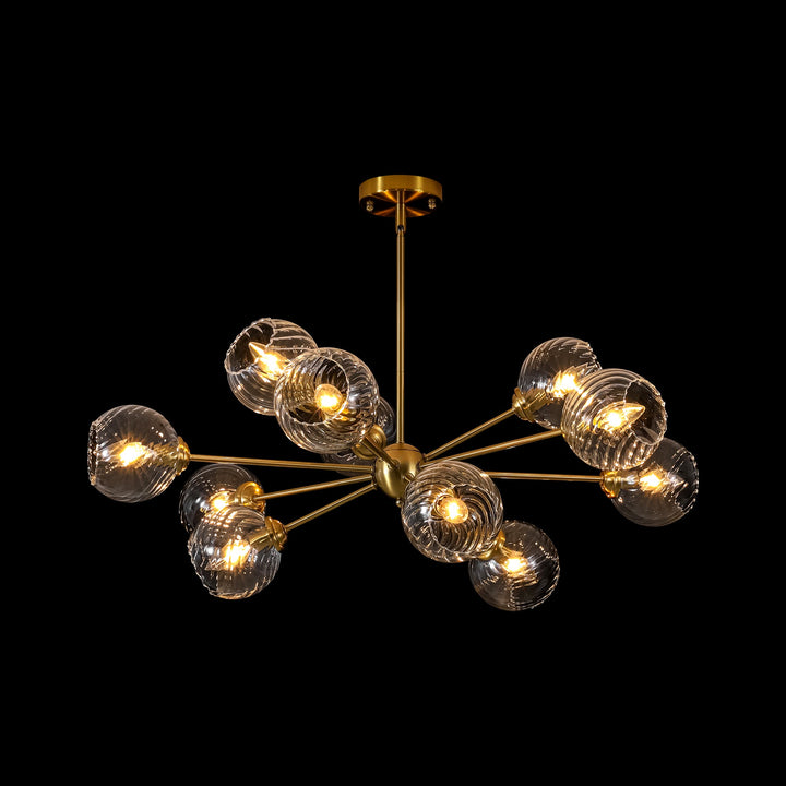 Cavoya 12-Light Dimmable Glass Modern Globe Sputnik Chandelier (33") My Store