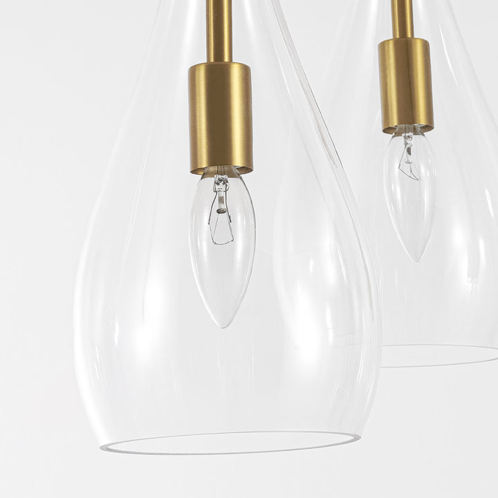 Brillara 5-Light Dimmable Clear Goblet Glass Transitional Pendant (16") Brightelier