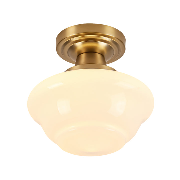 Terrana 1-Light Opal Modern Modern Semi-Flush Mount (12") Brightelier