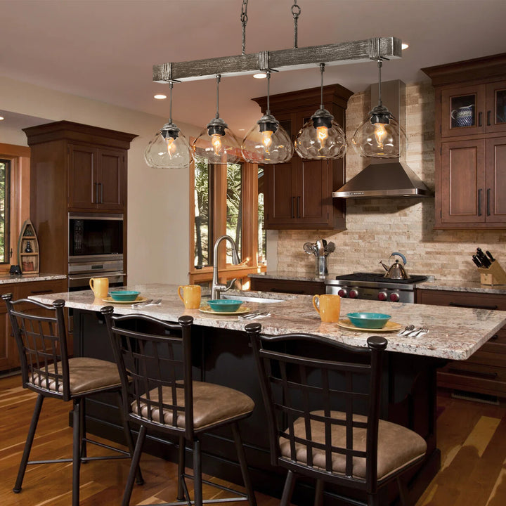 Zenvia 5-Light Dimmable Glass Transitional Linear Chandelier(39") My Store