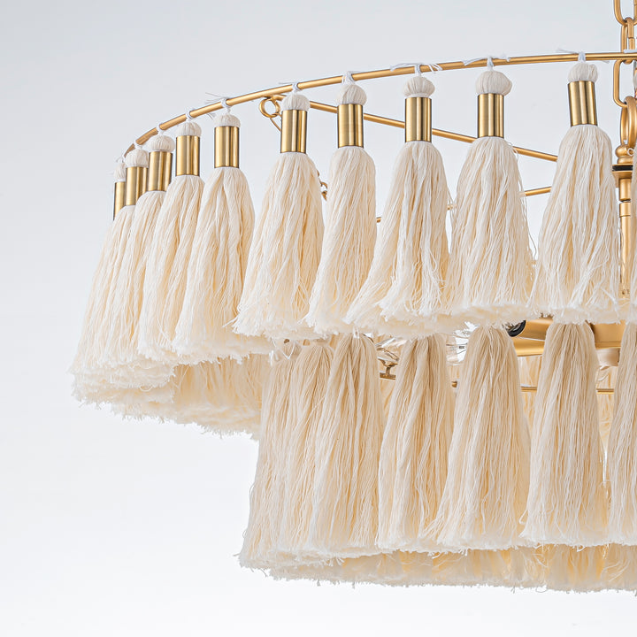 Brilune 6-Light Dimmable Fabric Bohemian Round Chandelier (23") My Store