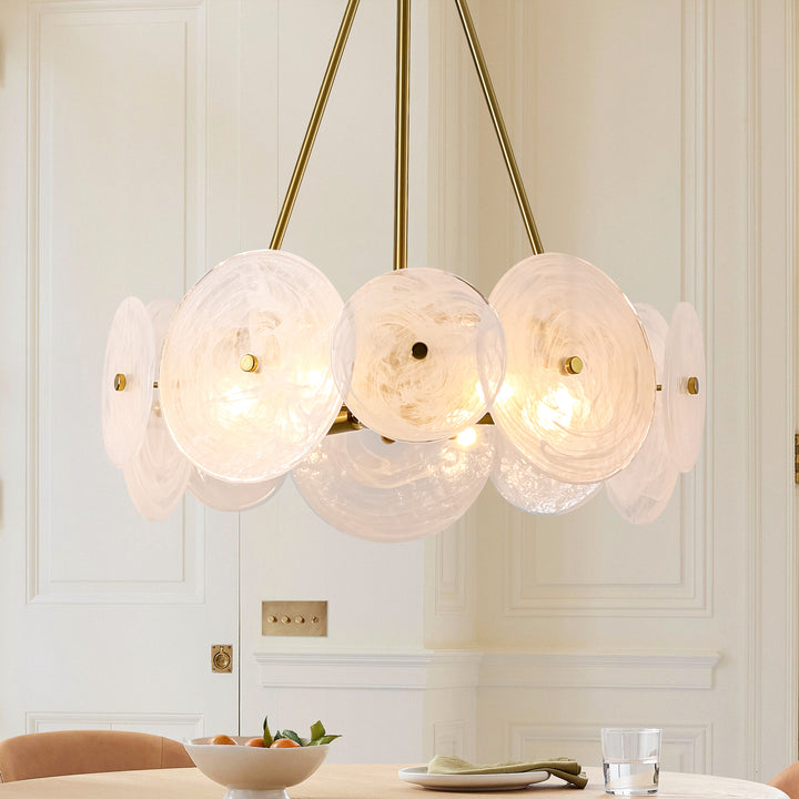 Veylin 6-Light Dimmable Glass Transitional Cluster Chandelier (20") My Store