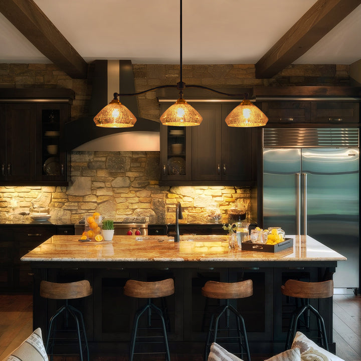 Zanthor 3-Light Dimmable Farmhouse Cone Chandelier (39") Brightelier