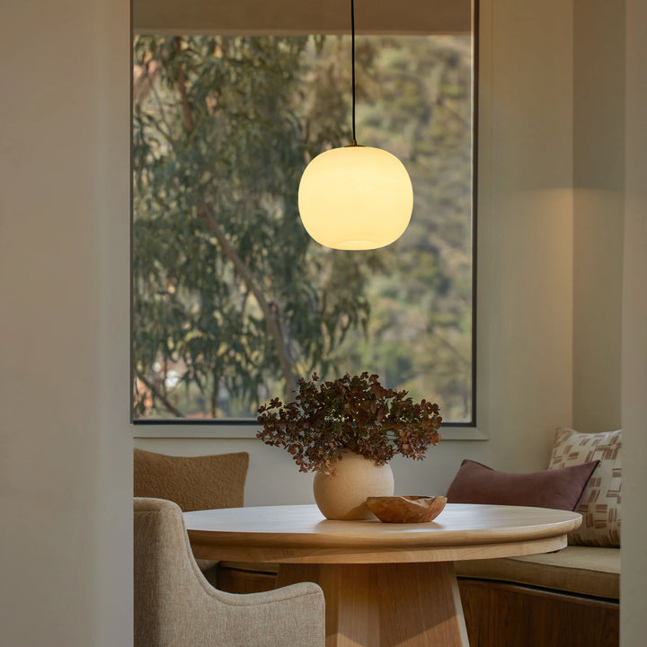 Veylin 1-Light Dimmable LED Opal Glass Farmhouse Shaded Pendant (12") My Store