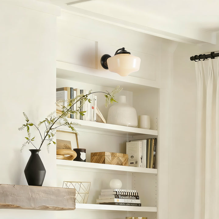 Tranquix 1-Light Outdoor Schoolhouse Glass Wall Sconces (10") Brightelier