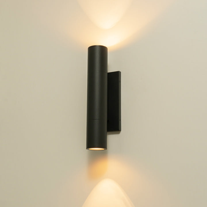 Tivora 1-Light Dimmable Aluminum LED Modern Cylindrical Outdoor Wall Sconce (15") Brightelier