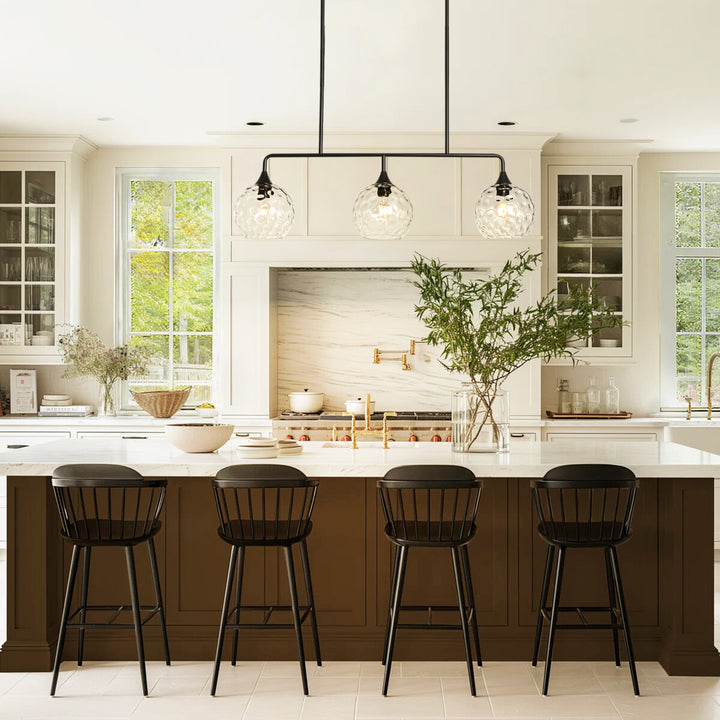 Noctura 3-Light Linear Clear Textured Glass Modern Pendant (39") My Store