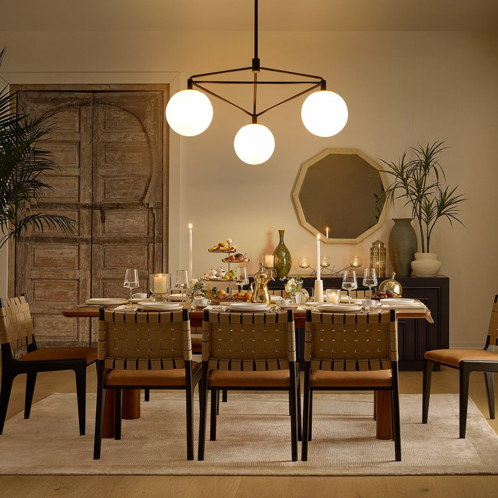 Veylin 3-Light Dimmable Glass Modern Geometric Chandelier (30") My Store