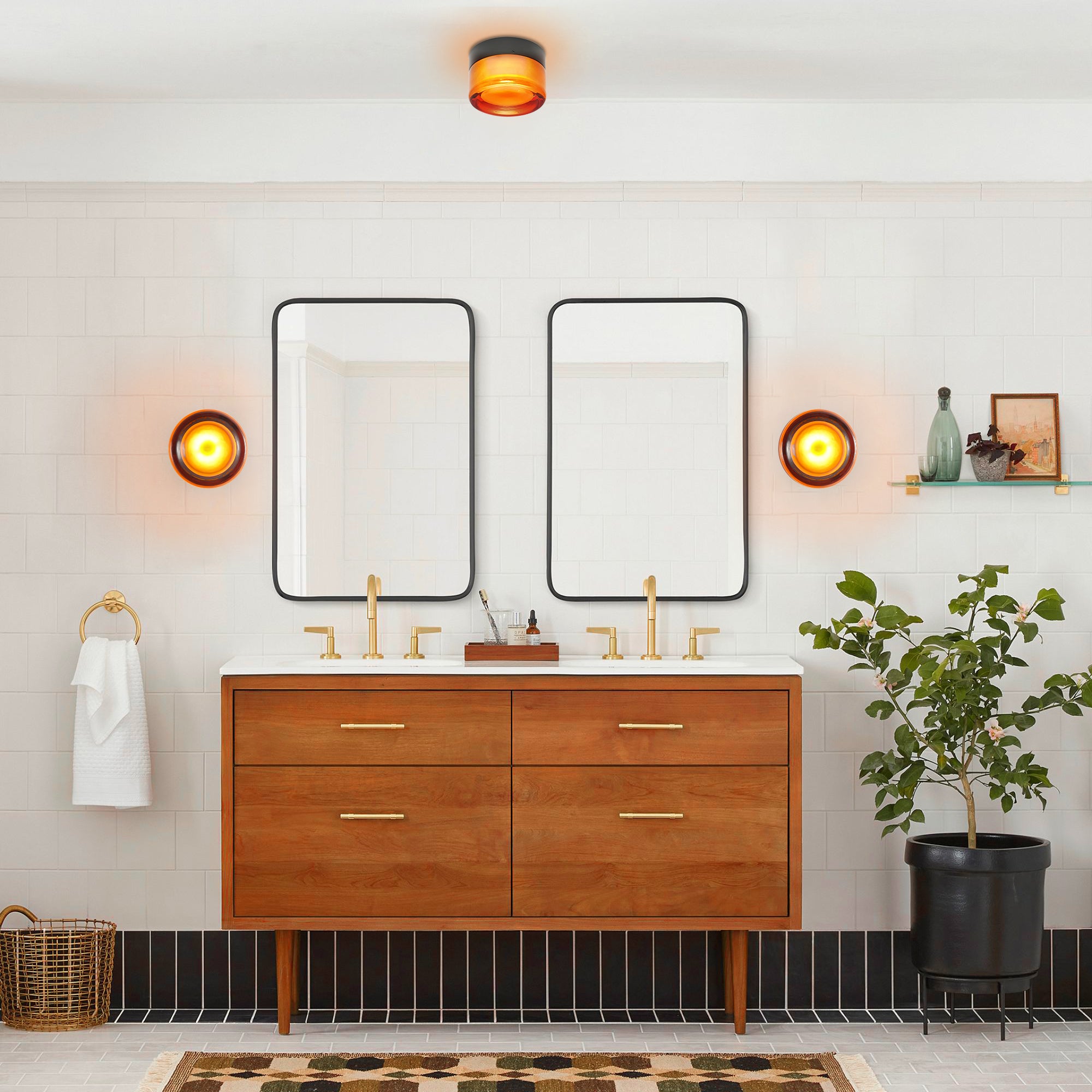 Auralux 1-Light Led Dimple Industrial Flush Mounted Sconce (4") Brightelier