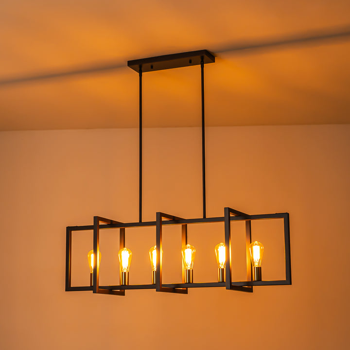 Zenvia 6-Light Dimmable Aluminum Kitchen Island Industrial Chandelier (43") My Store