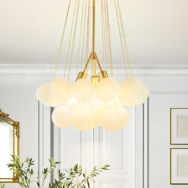Orbina 3-Light Linear Globe Bubble Contemporary Chandelier (24")
