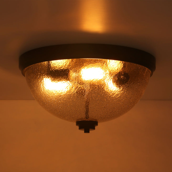 Velthra 3-Light Dimmable Glass Traditional Dome Flush Mount(16") My Store