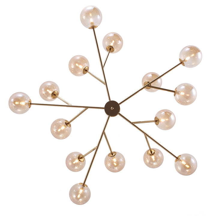 Veylin 15-Light Dimmable Glass Sputnik Modern Linear Chandelier (45") Brightelier